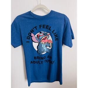 Disney Lilo Stitch Don't Feel Like Being an Adult Tee Disney Adult T-Shirt S
